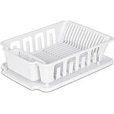 STERILITE 2-Piece Large Sink Set Dish Rack Drainer – White